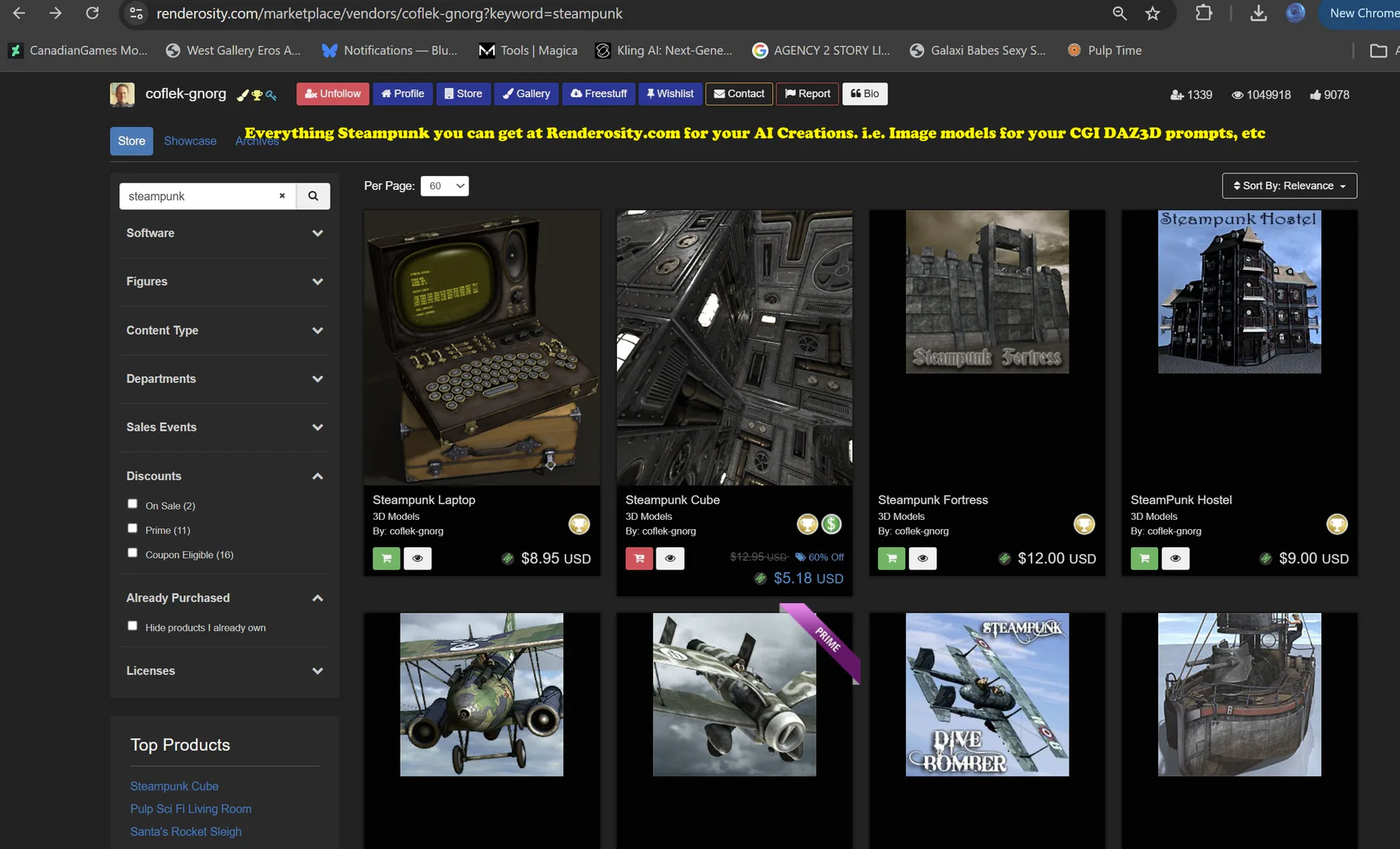 Steam Punk SciFi CGI Models